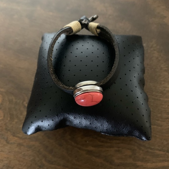 SOUTHWEST LEATHER STONE BRACELET - Picture 6 of 10